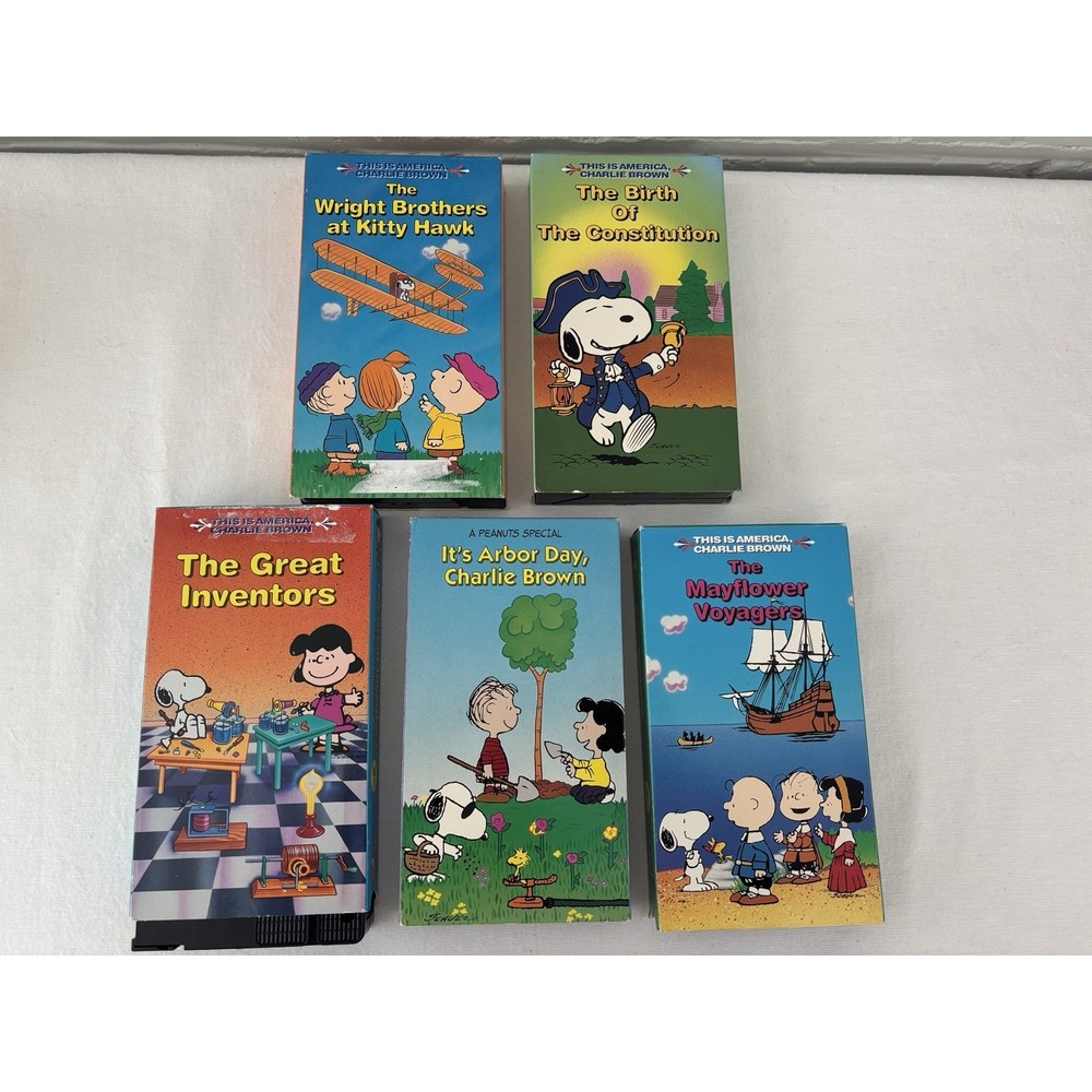Charlie Brown Peanuts VHS Snoopy  Constitution, Wright, Inventors, Mayflower